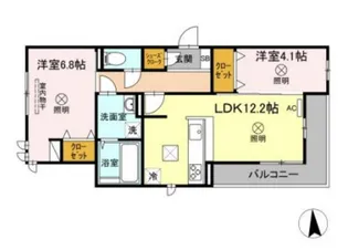ラシュレ大元【2階】の間取り