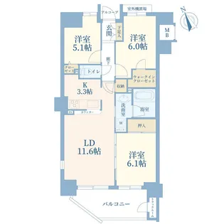 ジェイパーク王子神谷【6階】の間取り