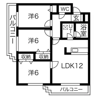 澄川パークハイツ弐番館【1階】の間取り