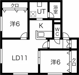 クラリス菊水【1階】の間取り