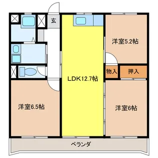 ユニテ井上【3階】の間取り