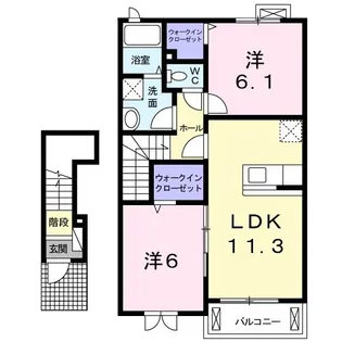 ヴァーチュ C【2階】の間取り