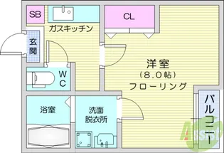 クレフラスト愛宕橋C【2階】の間取り