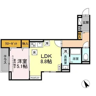 東京都三鷹市中原1【アパート】の間取り