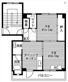 ビレッジハウス長内2号棟【1階】の間取り