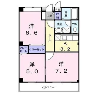 グランヒルズ北上A【2階】の間取り