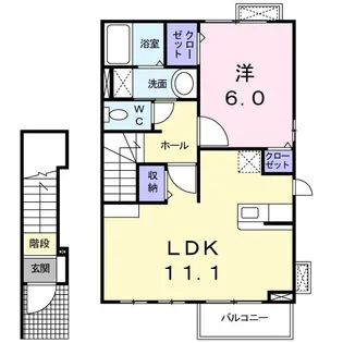 アムール A【2階】の間取り