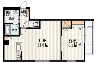 グラティテュード赤岡【1階】の間取り