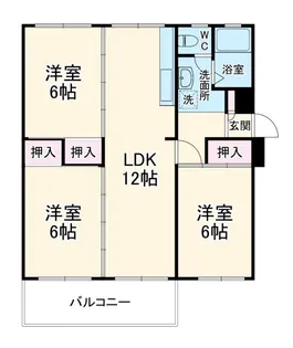 花見川住宅6街区12号棟【3階】の間取り