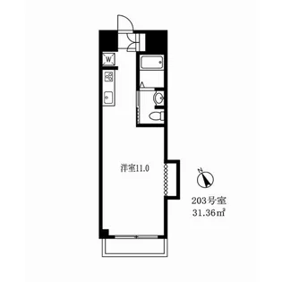ハイツ鷹番【2階】の間取り