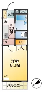 第IIメゾン谷端【2階】の間取り