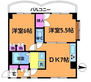 ハイツ壱番館【2階】の間取り