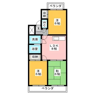 パラシオ東海【3階】の間取り