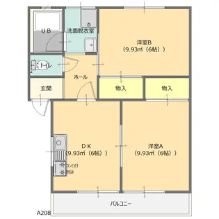 タイムレス大泉ウエストA【2階】の間取り