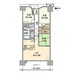 グランシンフォニア戸田公園EAST棟【10階】の間取り