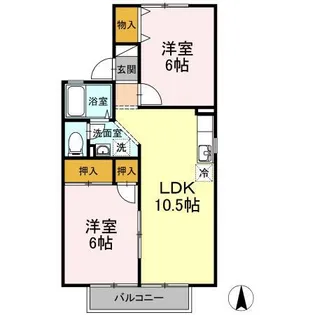 セジュールたさきA・B【2階】の間取り