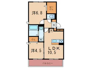 ソフィア新宮B【1階】の間取り