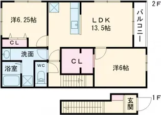 リーブルファイン足立花畑【2階】の間取り