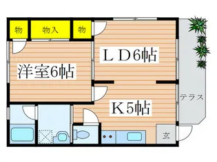 ハイツ松風【1階】の間取り