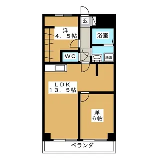 フラワーマンション片倉【5階】の間取り