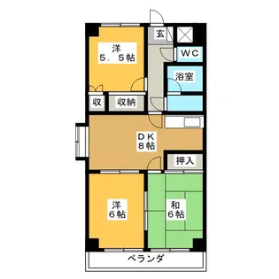グレースコート下之宮【4階】の間取り