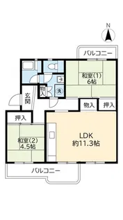 UR桃山南【5階】の間取り