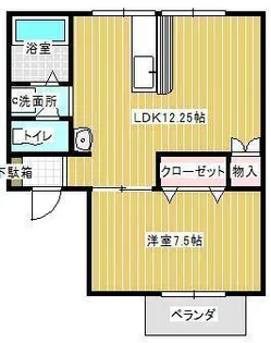 レジデンスかわだB【1階】の間取り