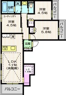 Garden Court【3階】の間取り