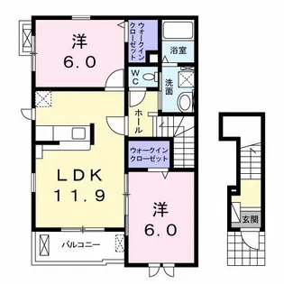 ラ シャンス【2階】の間取り