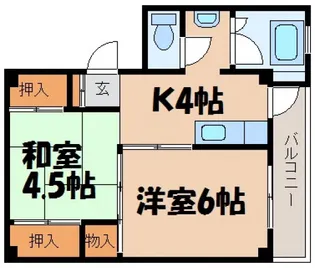 ビレッジハウス宮ヶ迫3【2階】の間取り