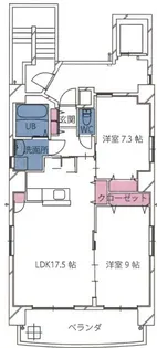 TKマンション元浜【5階】の間取り