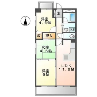 横山マンション【6階】の間取り