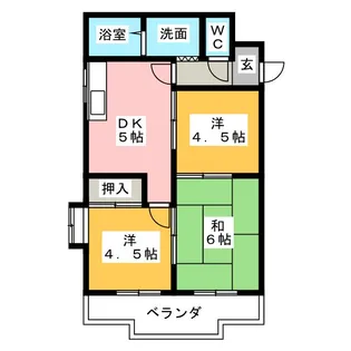 ハイツ奈加川【8階】の間取り