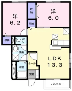 ハートフル鴨島 B棟【1階】の間取り