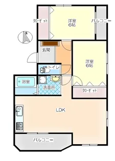 アヴァンティ佐波 B【2階】の間取り