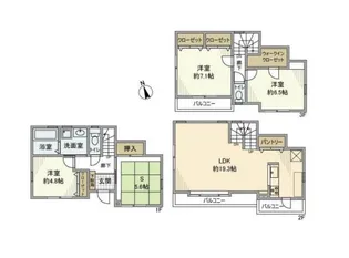 神奈川県横浜市中区本牧間門【一戸建】の間取り