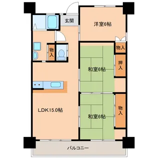 公社住宅須佐団地公A棟【4階】の間取り