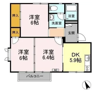 ボヌール羽屋D【2階】の間取り