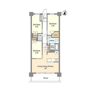 埼玉県川口市西青木3【マンション】の間取り