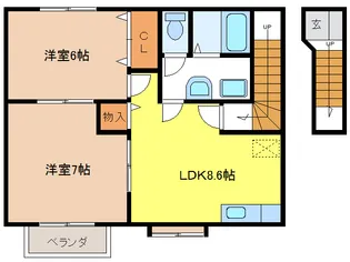レ・ブレスト【2階】の間取り