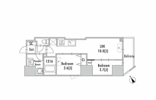 GRAN PASEO蔵前II【7階】の間取り