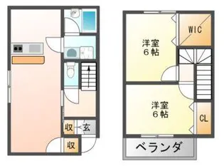 スキポール中尾【2階】の間取り