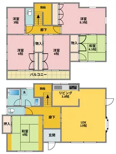 群馬県高崎市剣崎町【一戸建】の間取り