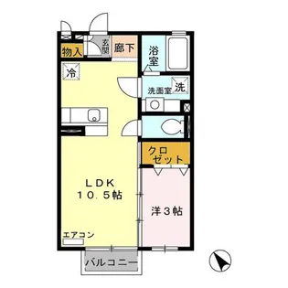メゾン・ド・グリシーヌ【2階】の間取り