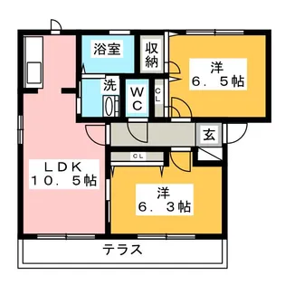 ドルチェ・ヴェルディア【1階】の間取り
