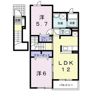愛知県名古屋市守山区桜坂3【アパート】の間取り