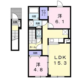 プラシード【2階】の間取り