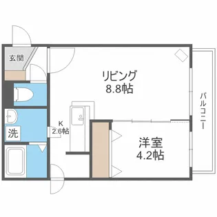 ワイスハイム琴似【4階】の間取り