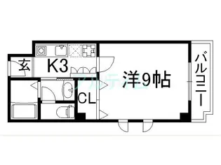 メディナ烏丸【9階】の間取り