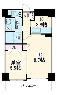 ペリエレジデンス新千葉【2階】の間取り